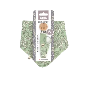 BIBS X LIBERTY, Bib & Clip Set, Capel Sage