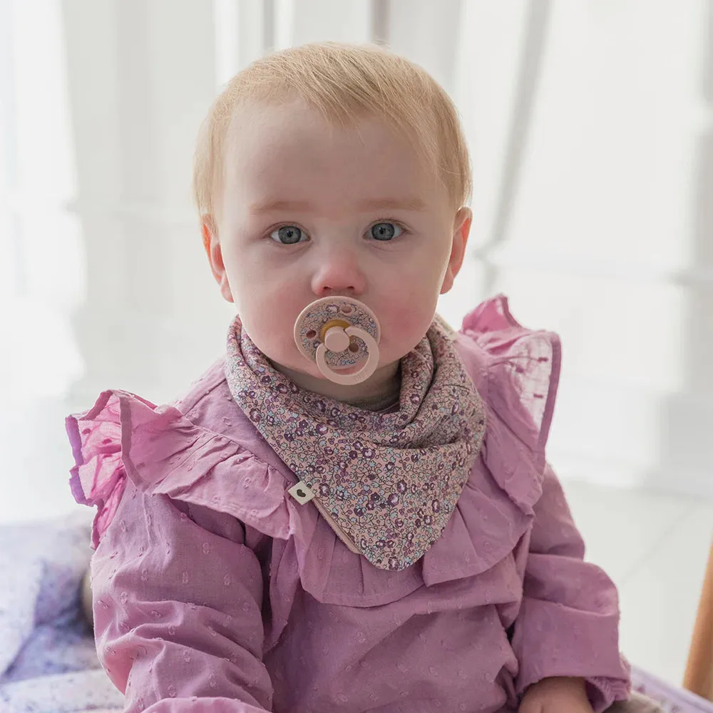 BIBS X LIBERTY, Bib & Clip Set, Chamomile Lawn Violet Sky