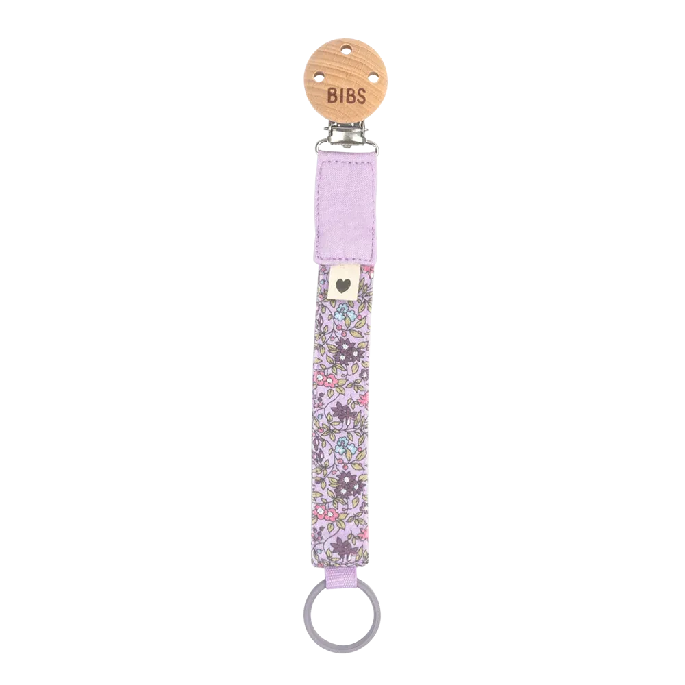 BIBS X LIBERTY, Bib & Clip Set, Chamomile Lawn Violet Sky