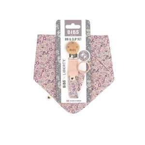 BIBS X LIBERTY, Bib & Clip Set, Eloise Light Blush