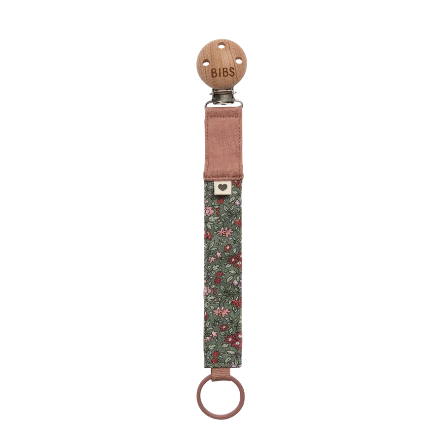 BIBS x LIBERTY Pacifier Clip, Chamomile Lawn Woodchuck