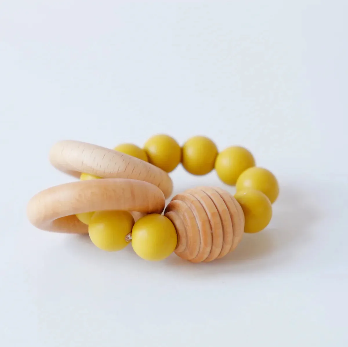 Blossom & Bear, Beehive Silicone and Wooden Teething Toy