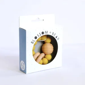 Blossom & Bear, Beehive Silicone and Wooden Teething Toy