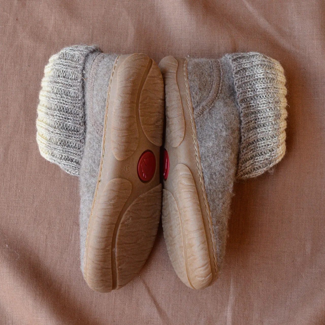 Boiled Wool Slipper Boots - Yuki - Taupe AW24 (Kids 23-34)
