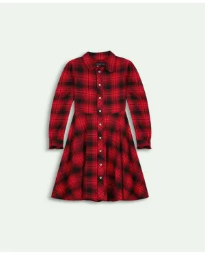 Brooks Brothers Girls Cotton Flannel Shirt Dress Red Brooks Brothers