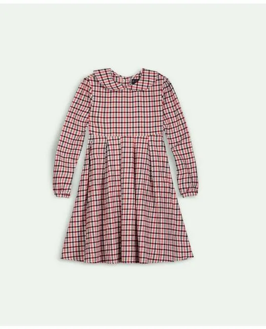 Brooks Brothers Girls Cotton Gingham Long Sleeve Dress Red Brooks Brothers