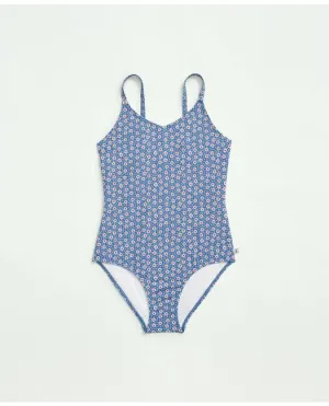 Brooks Brothers Girls Floral Swimsuit Navy Brooks Brothers