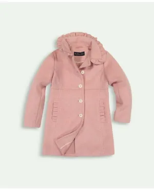 Brooks Brothers Girls Ruffle Trim Dress Coat Dark Pink Brooks Brothers