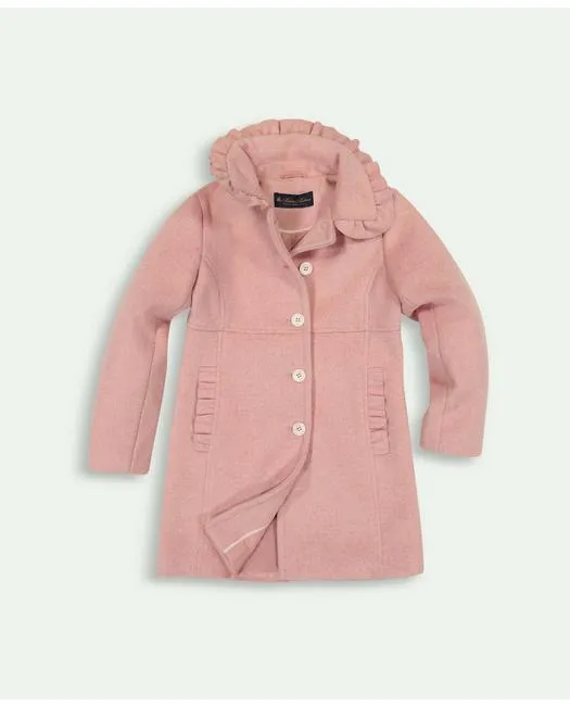 Brooks Brothers Girls Ruffle Trim Dress Coat Dark Pink Brooks Brothers