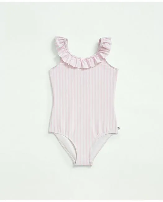 Brooks Brothers Girls Striped Swimsuit Pink Brooks Brothers