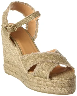 Casta?er Bromelia 100 Metallic Canvas Wedge Espadrille