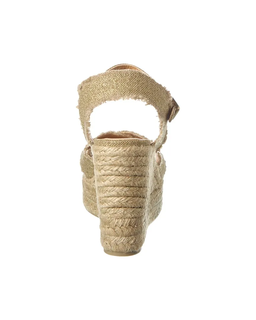 Casta?er Bromelia 100 Metallic Canvas Wedge Espadrille