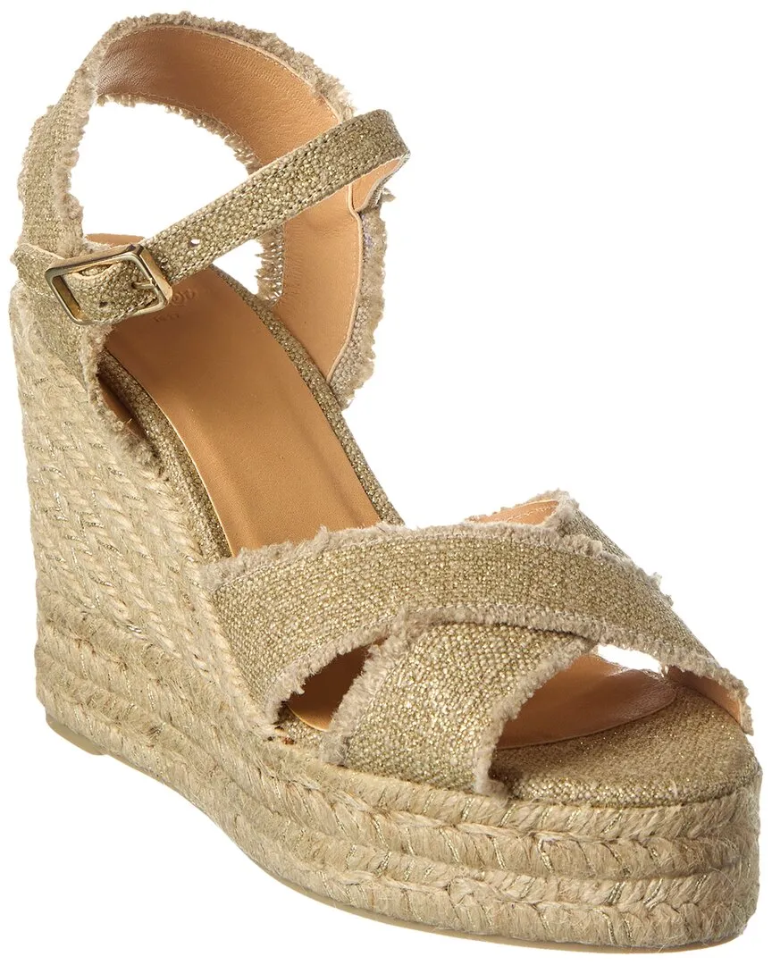 Casta?er Bromelia 100 Metallic Canvas Wedge Espadrille