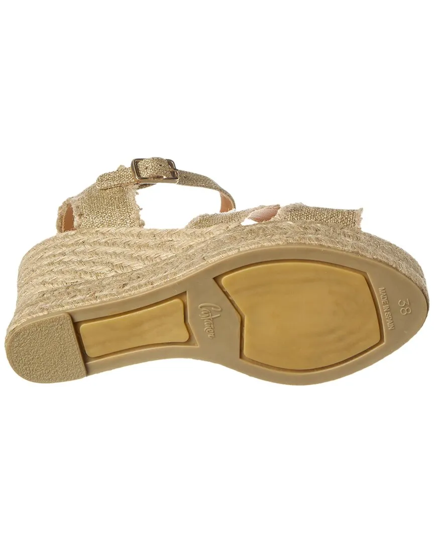 Casta?er Bromelia 100 Metallic Canvas Wedge Espadrille