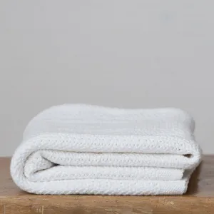 Cellular Cotton Baby Blanket , White