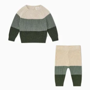 Colourblock Jumper & Knitted Leggings Outfit