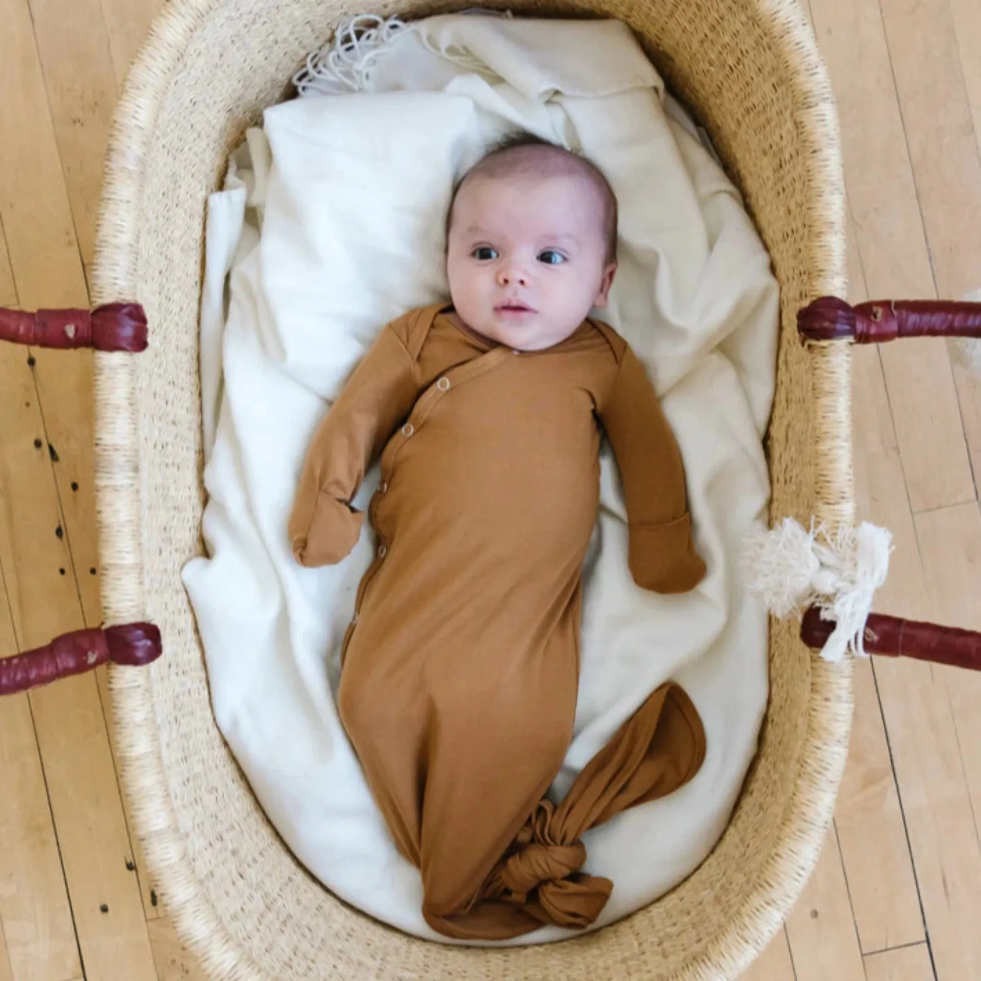 COPPER PEARL Knotted Gown - Camel