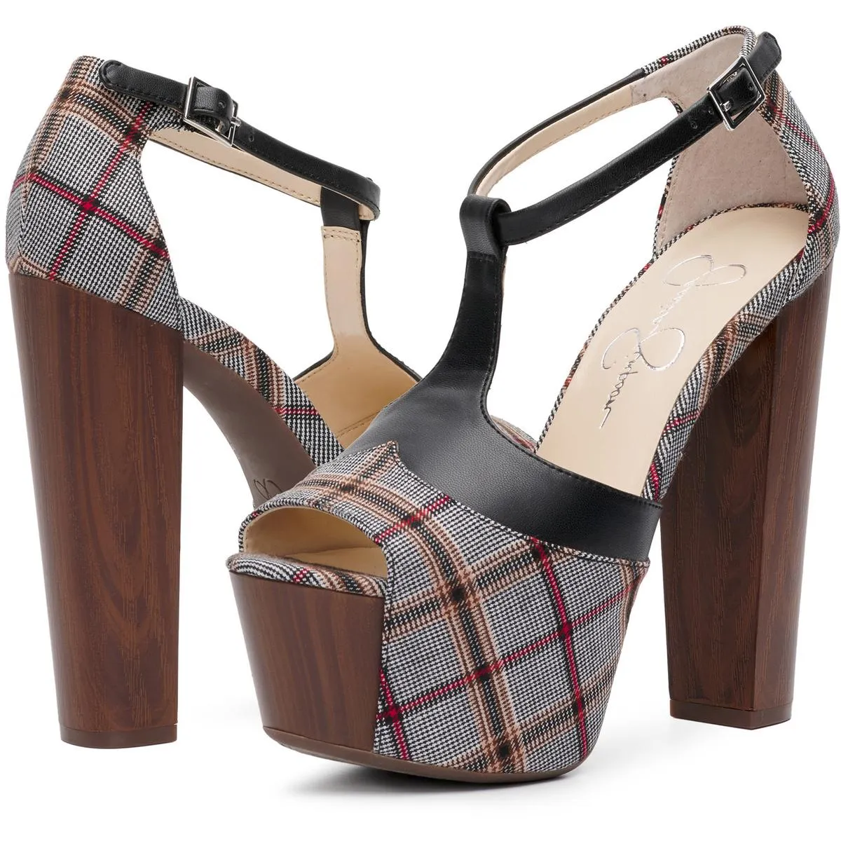 Dany Womens Peep Toe T-Strap Pumps