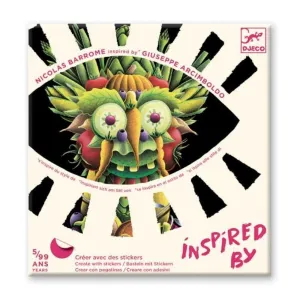 Djeco inspired by Arcimboldo spring vegetables collage activity