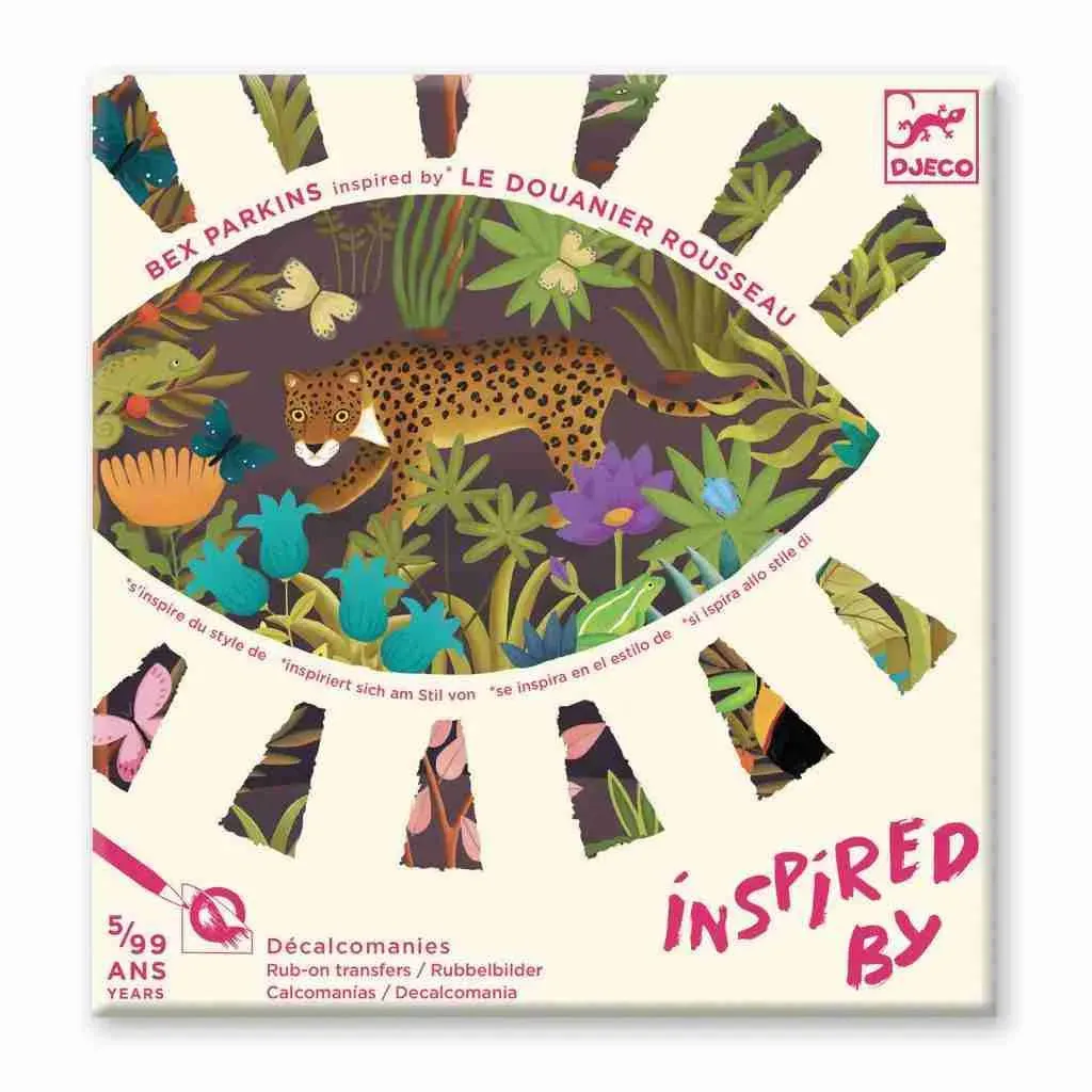 Djeco inspired by Rousseau a moment in time rub on transfer activity kit