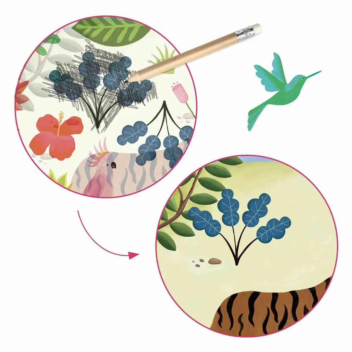 Djeco inspired by Rousseau a moment in time rub on transfer activity kit