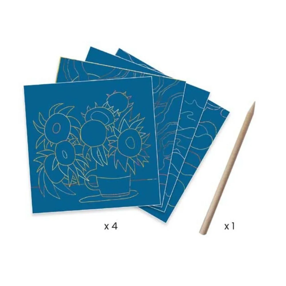 Djeco inspired by Van Gogh scratch cards activity kit