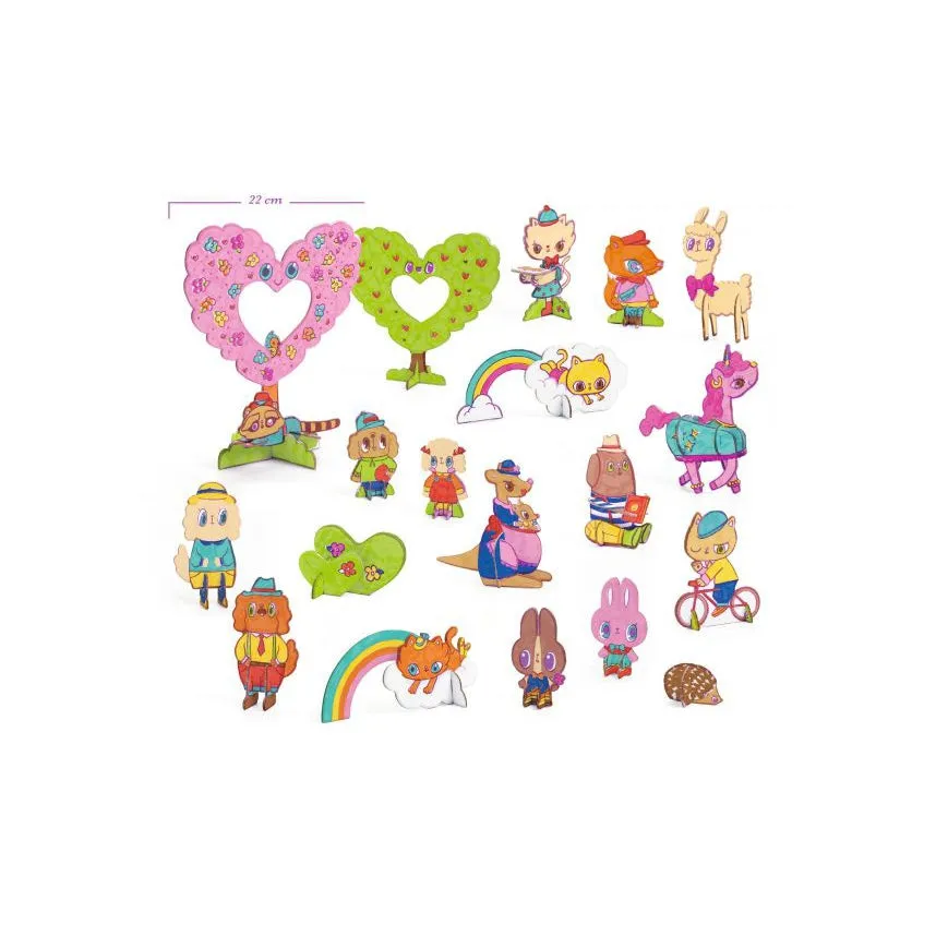 Djeco kawaii world colour assemble play
