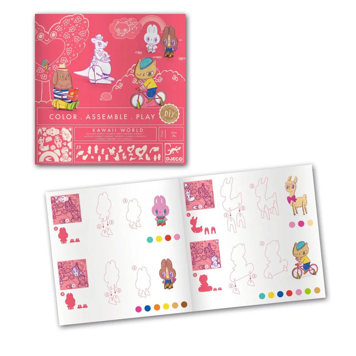Djeco kawaii world colour assemble play