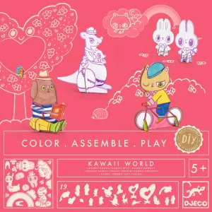 Djeco kawaii world colour assemble play