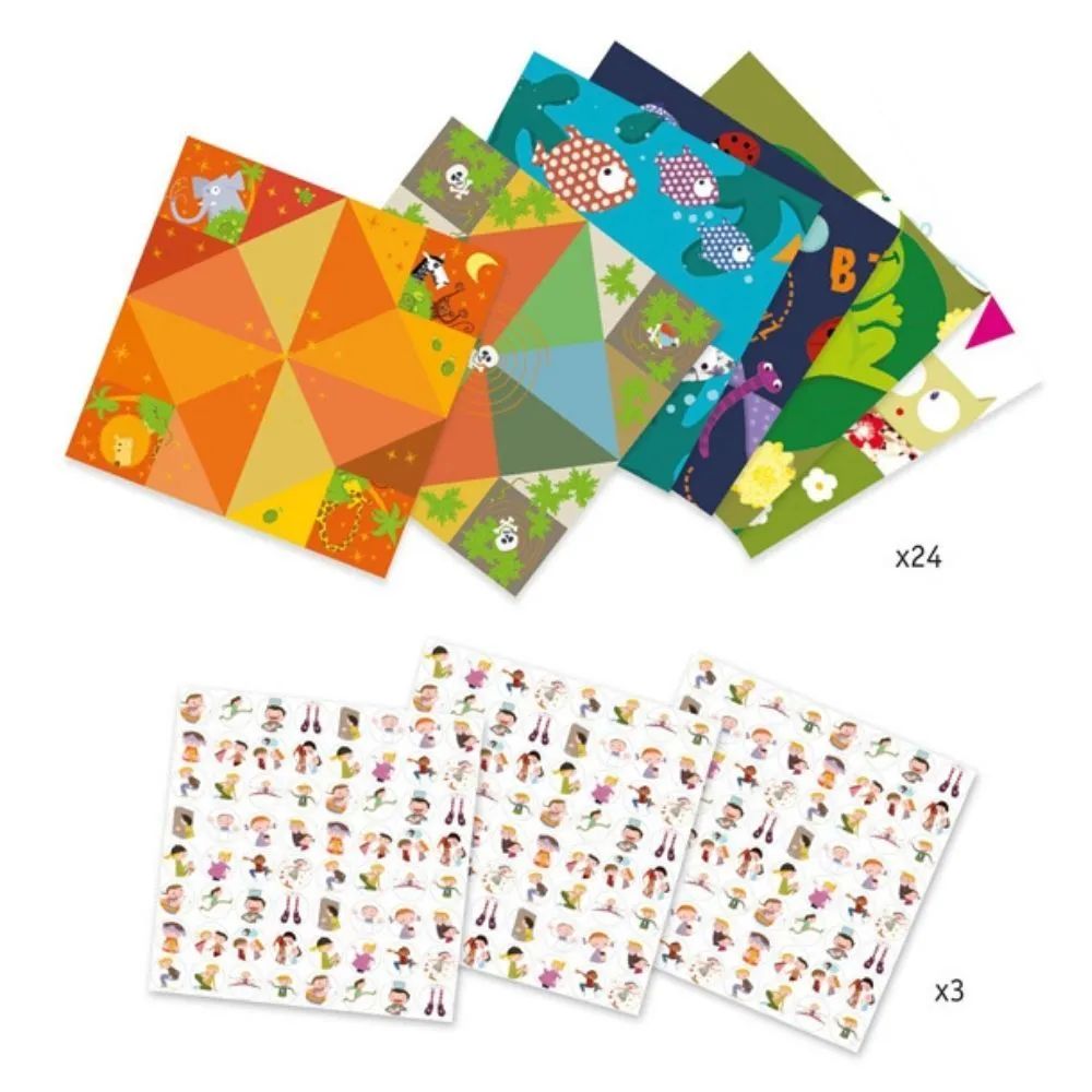 Djeco origami animal fortune teller kit