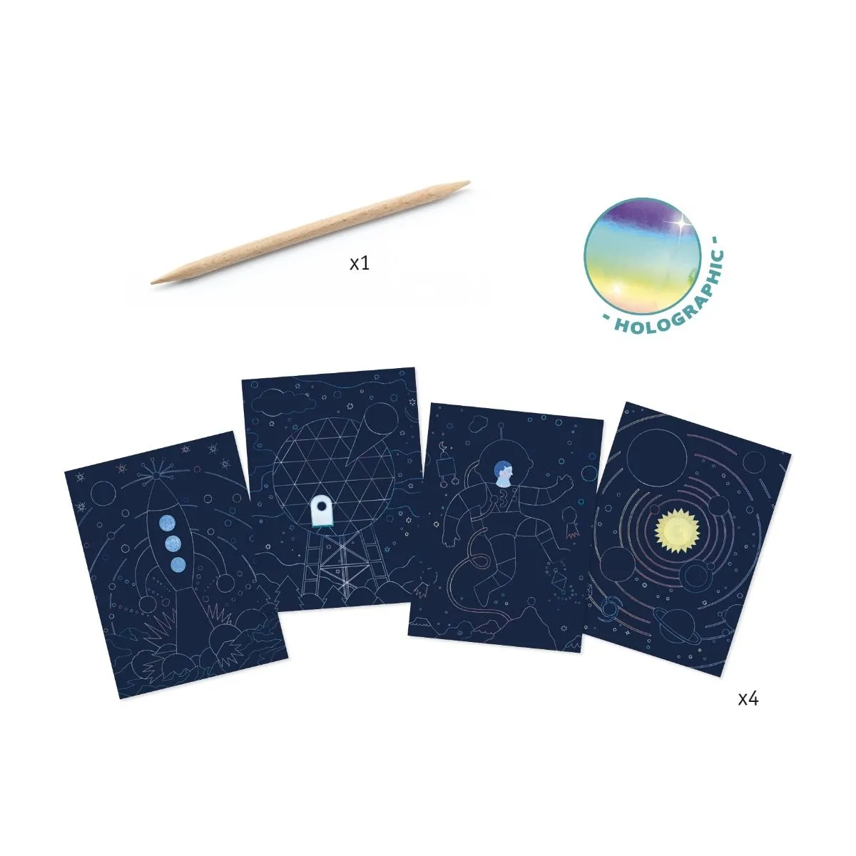 Djeco scratch cards cosmic mission
