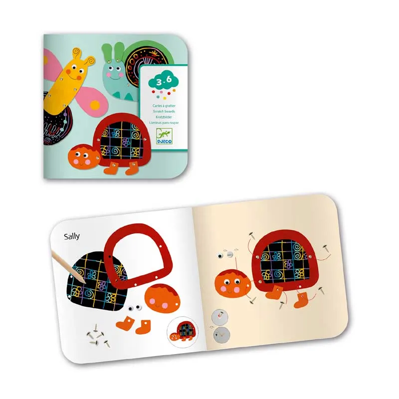 Djeco scratch cards funny animals