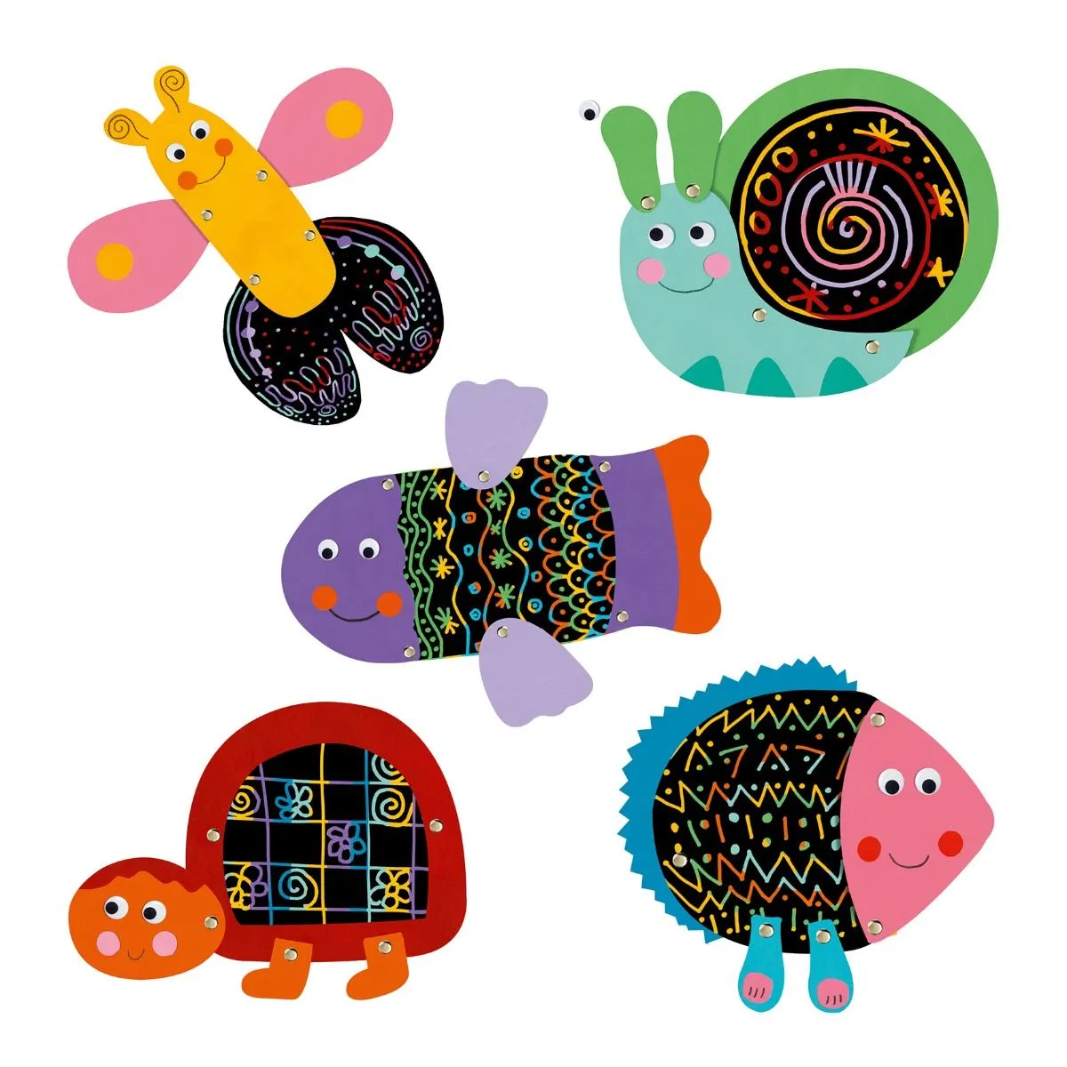 Djeco scratch cards funny animals