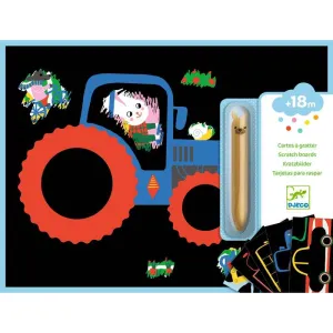 Djeco scratch cards learning about vehicles