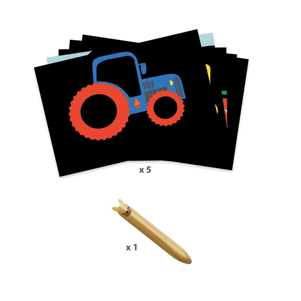 Djeco scratch cards learning about vehicles