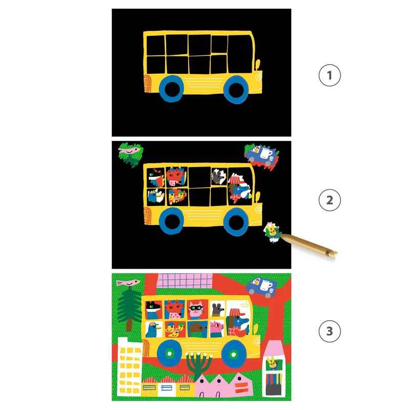Djeco scratch cards learning about vehicles