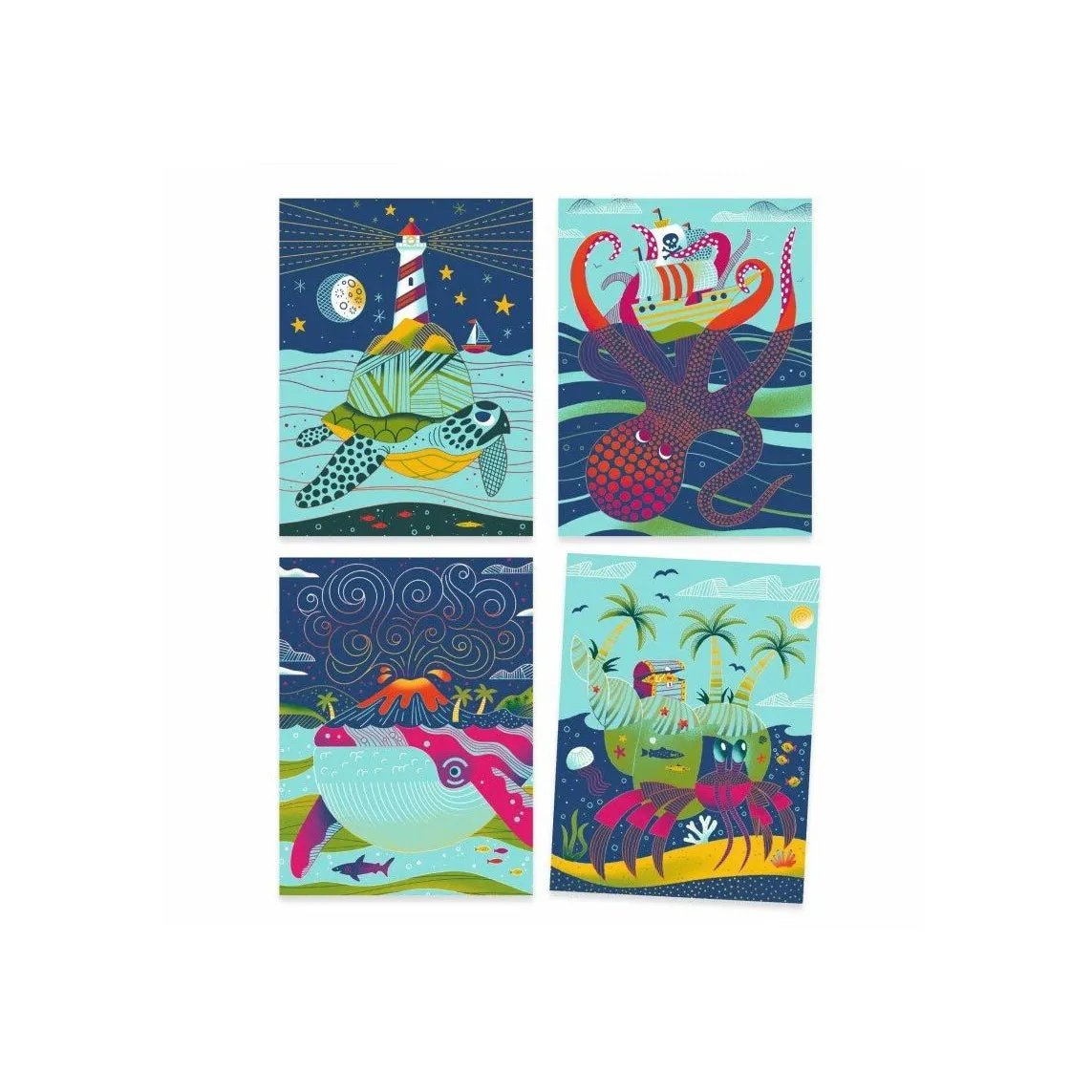 Djeco scratch cards topsy turvy