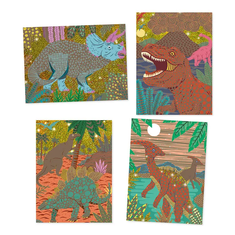 Djeco scratch cards when dinosaurs reigned