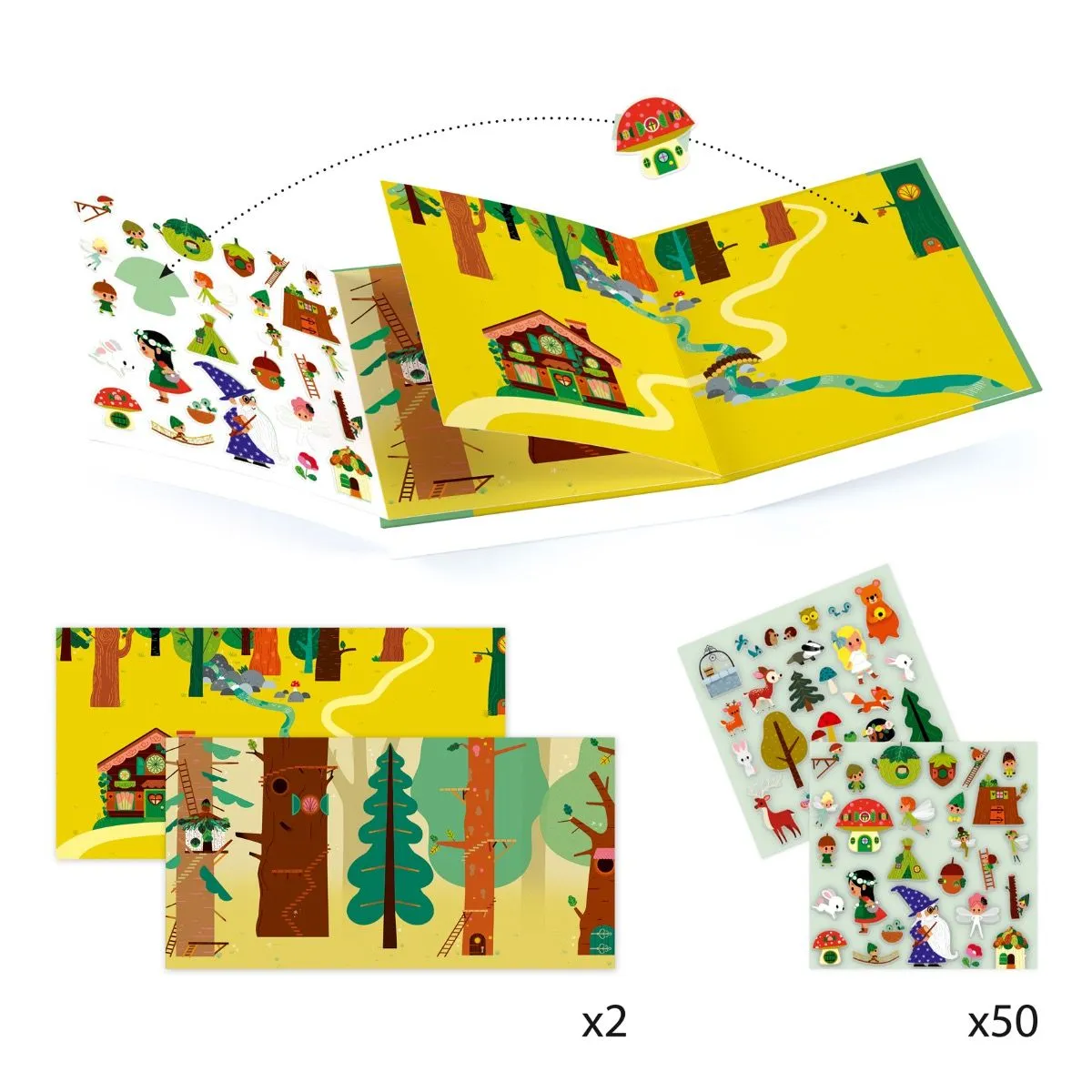 Djeco the magical forest sticker story