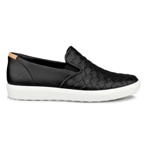 Ecco Women's Soft 7 Slip-On Woven Black