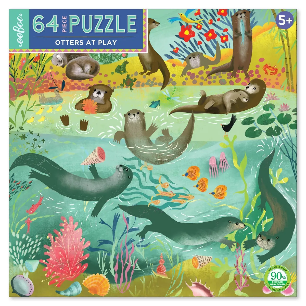 eeBoo otters at play 64 pc puzzle