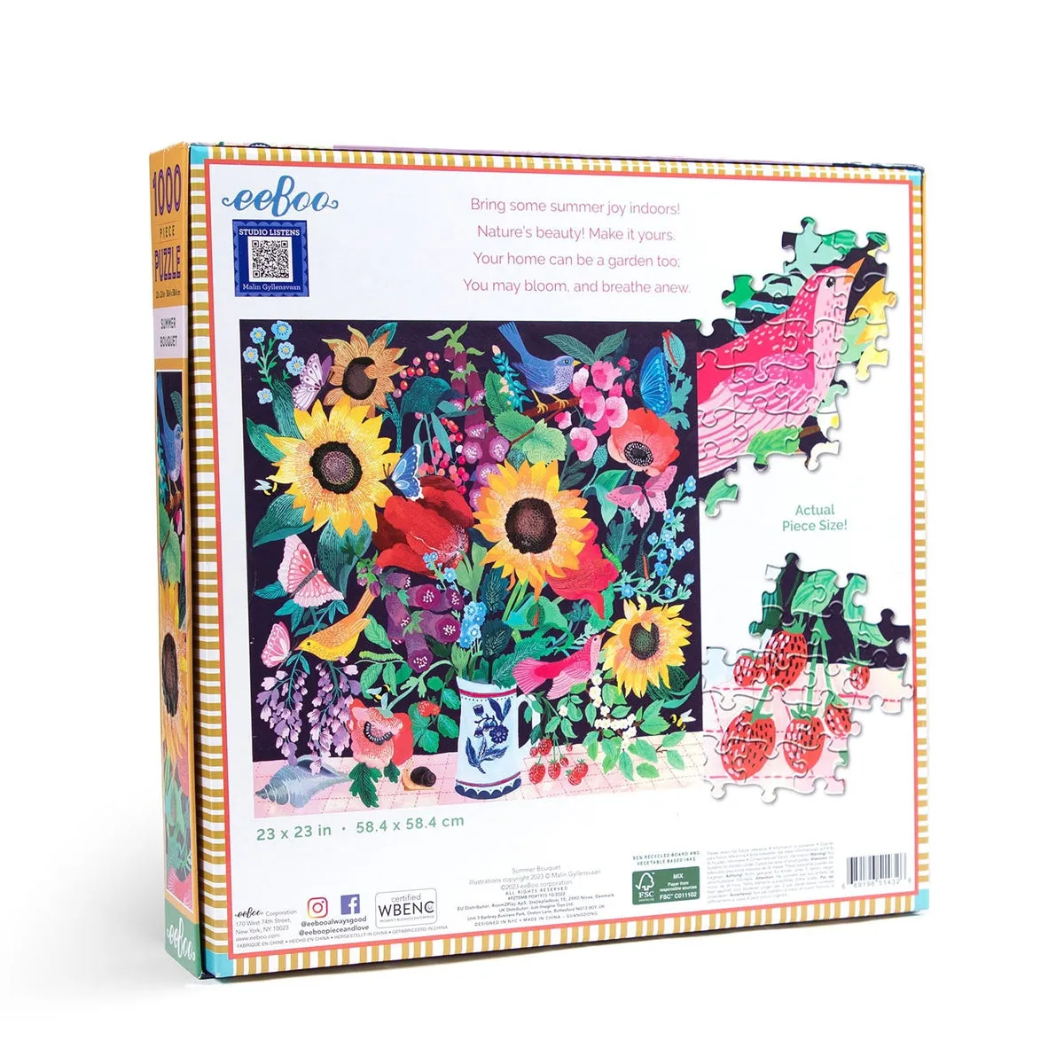 eeBoo summer bouquet 1000 pc puzzle