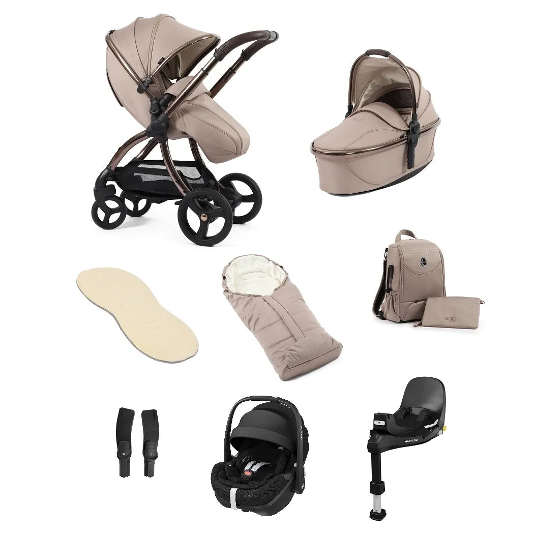 egg3 Houndstooth Almond Special Edition - Luxury Bundle with Maxi-Cosi Pebble 360 Pro²