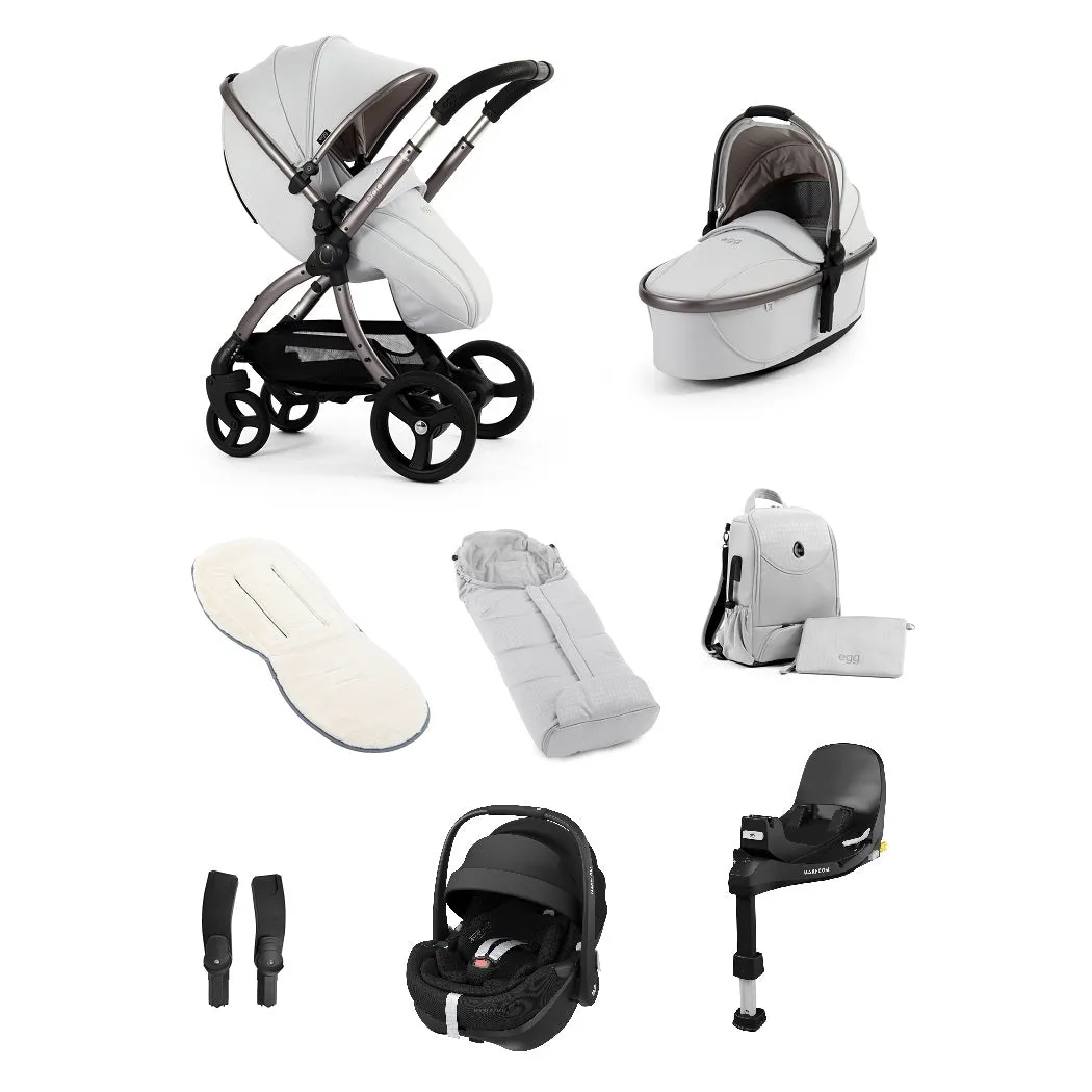 egg3 Houndstooth Silver Special Edition - Luxury Bundle with Maxi-Cosi Pebble 360 Pro²