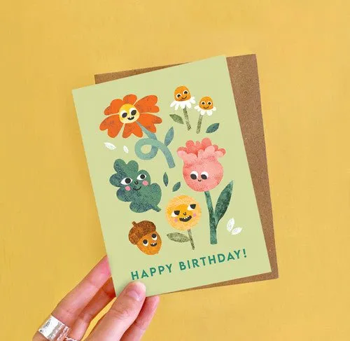 Emily Nash: Flower Faces Birthday Card