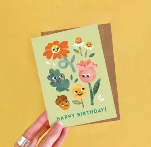Emily Nash: Flower Faces Birthday Card