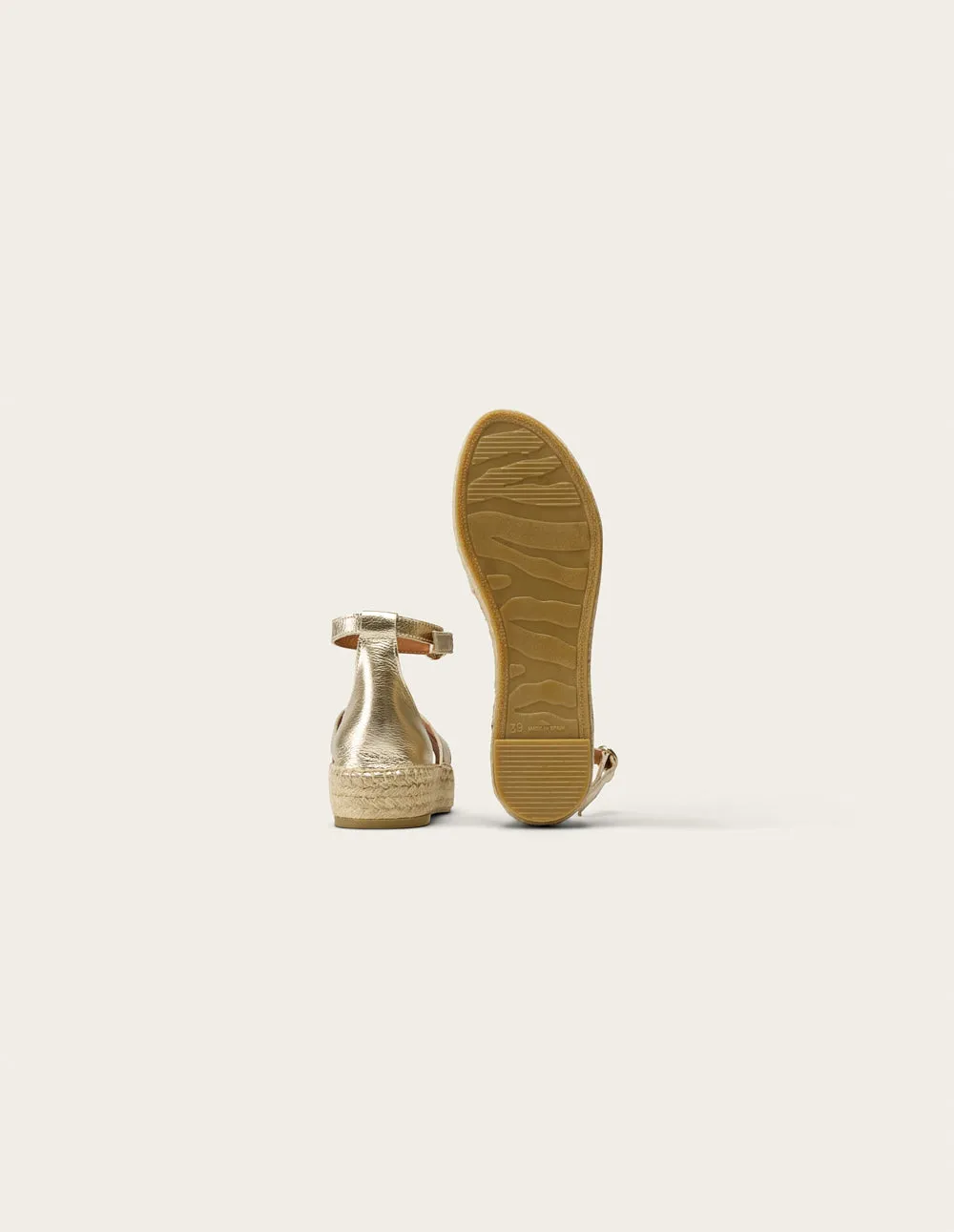 Espadrilles Catherine - Champagne grained leather