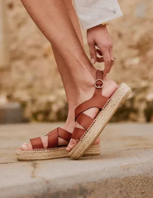 Espadrilles Chantal - Cognac leather