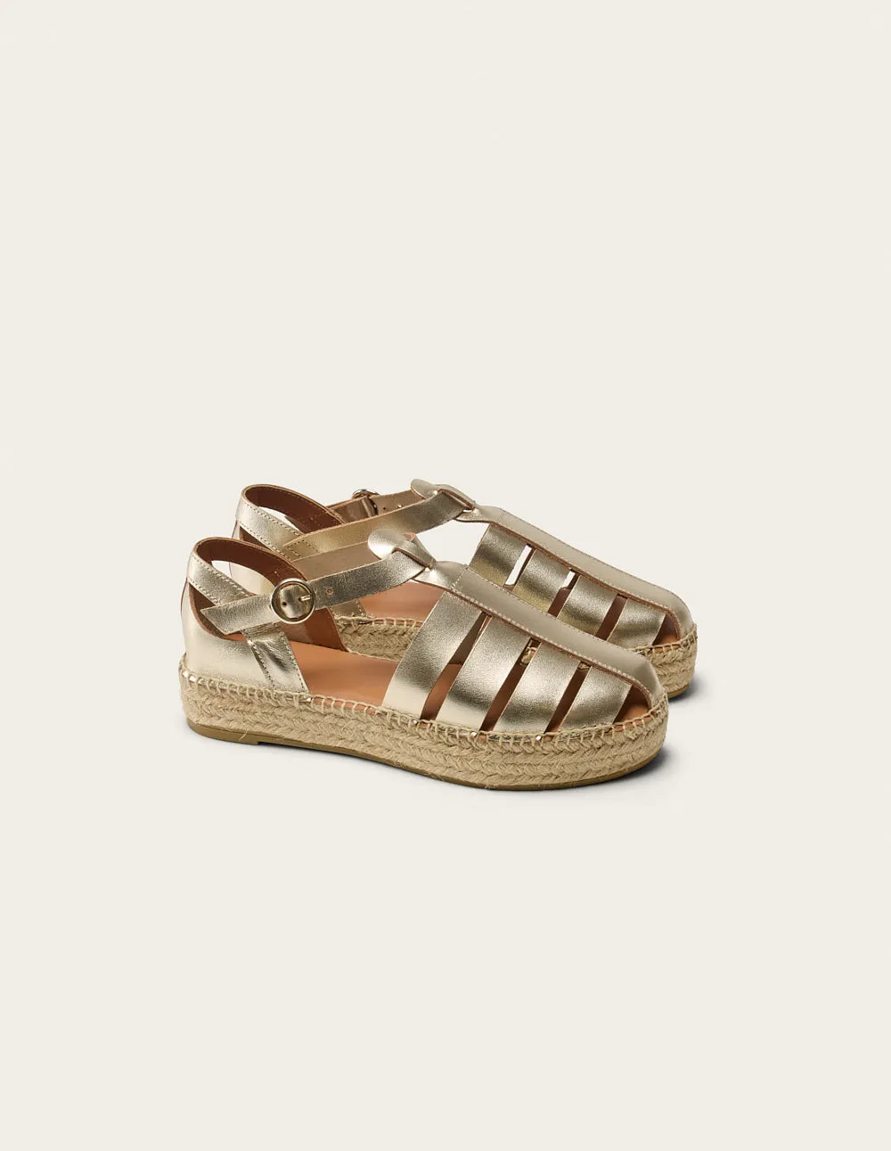 Espadrilles Thais - Golden leather