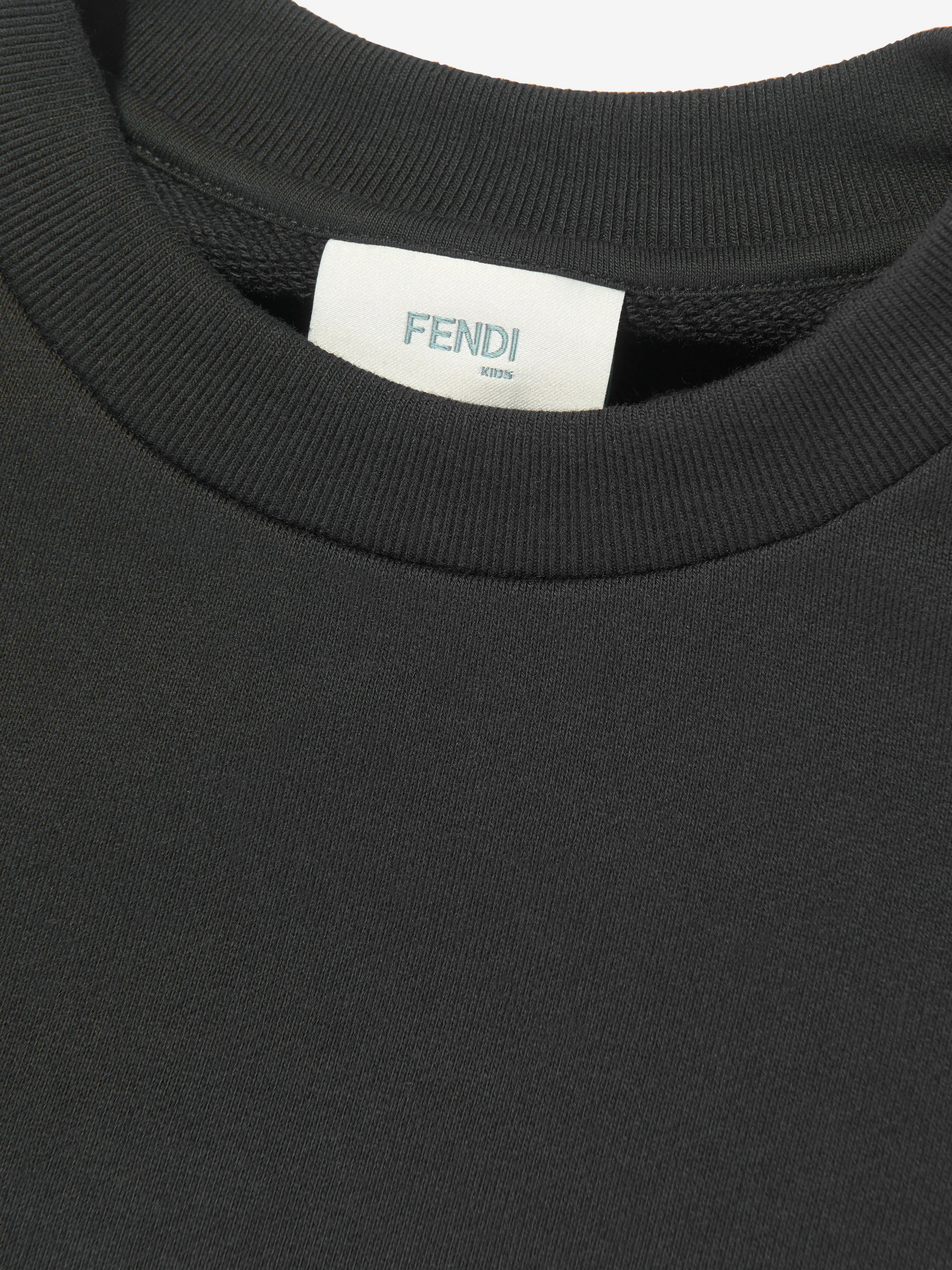 Fendi Girls Cropped FF Logo Top in Black
